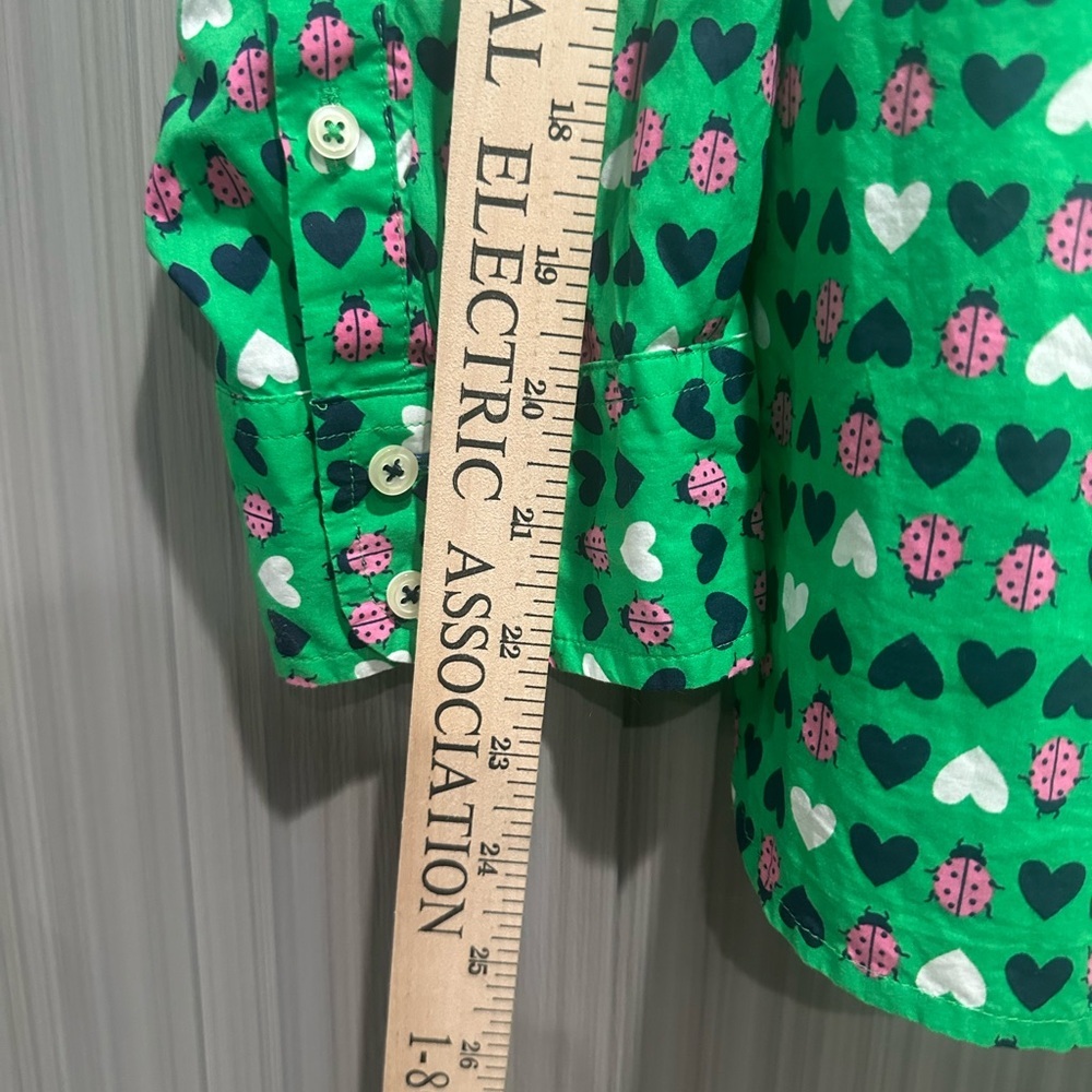 Talbots Ladybug Heart Pattern Button Down Artsy C… - image 6